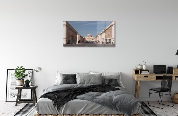Sklenený obraz Katedrála Rome budovy ulice 100x50 cm 2 Prívesky