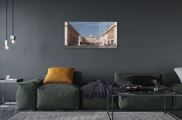 Sklenený obraz Katedrála Rome budovy ulice 100x50 cm 2 Prívesky