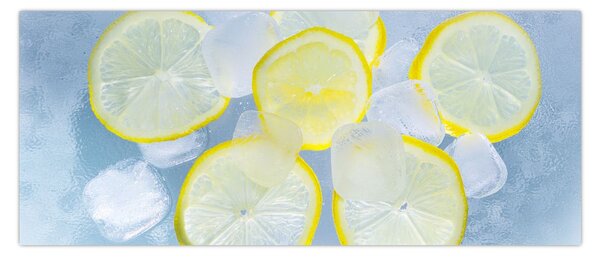 Obraz citróna v ľade (120x50 cm)