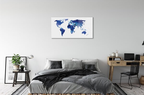 Sklenený obraz modrá mapa 100x50 cm 2 Prívesky