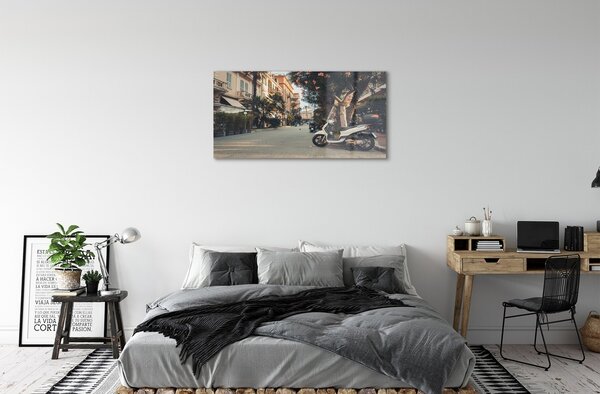 Obraz na skle mestské Motocykle palmového leta 100x50 cm 2 Prívesky