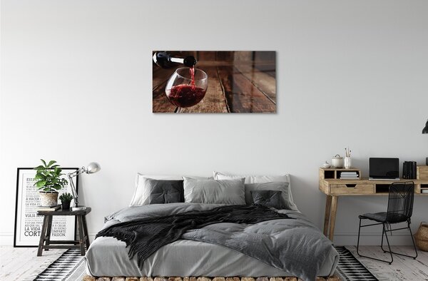 Obraz na skle Dosky poháre na víno 100x50 cm 2 Prívesky