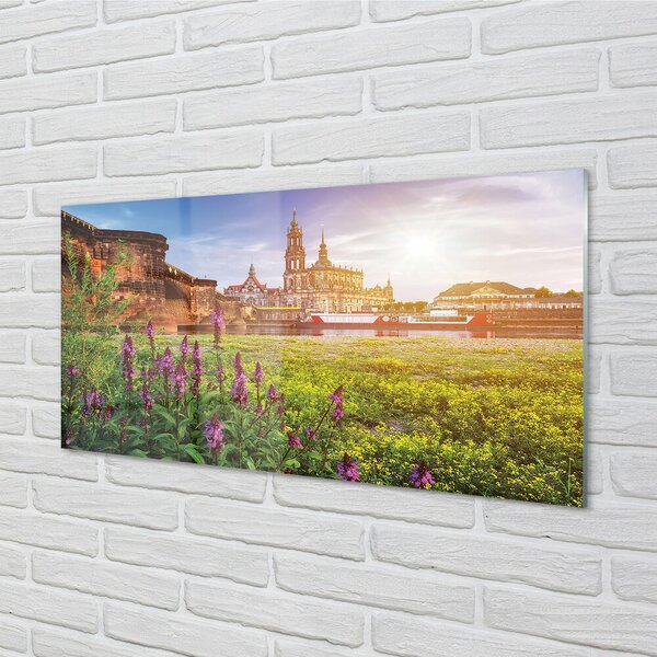 Sklenený obraz Nemecko Sunrise River 120x60 cm 2 Prívesky
