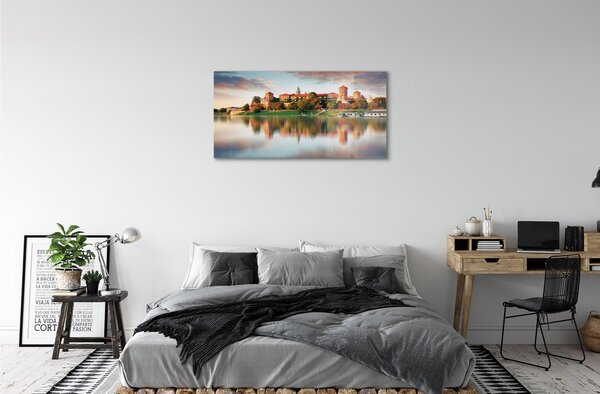Sklenený obraz Krakow hrad rieka 100x50 cm 2 Prívesky