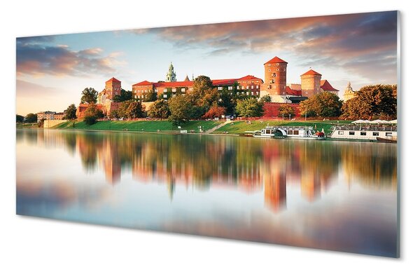Sklenený obraz Krakow hrad rieka 100x50 cm 2 Prívesky