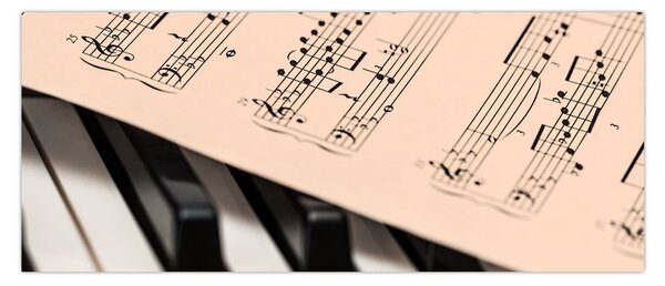 Obraz klavíra s notami (120x50 cm)