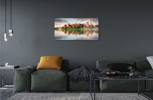 Sklenený obraz Krakow hrad rieka 100x50 cm 2 Prívesky