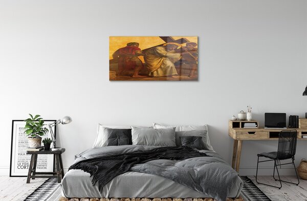 Sklenený obraz Jesus cross ľudia 100x50 cm 2 Prívesky