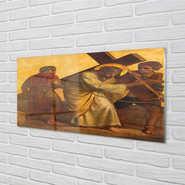 Sklenený obraz Jesus cross ľudia 100x50 cm 2 Prívesky