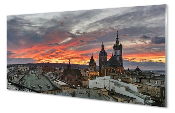 Sklenený obraz Krakow Sunset panorama 100x50 cm 2 Prívesky