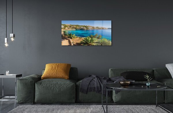 Sklenený obraz Španielsko pobrežie mora mesto 100x50 cm 2 Prívesky