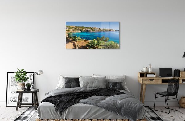 Sklenený obraz Španielsko pobrežie mora mesto 100x50 cm 2 Prívesky
