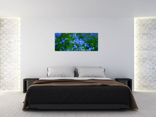 Obraz modrých kvetín (120x50 cm)