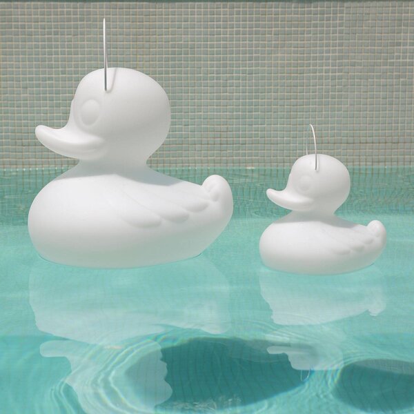 LED dizajnové svietidlo DUCK-DUCK S pre exteriér v bielej farbe, Biela / opálová, Plast, Dizajn
