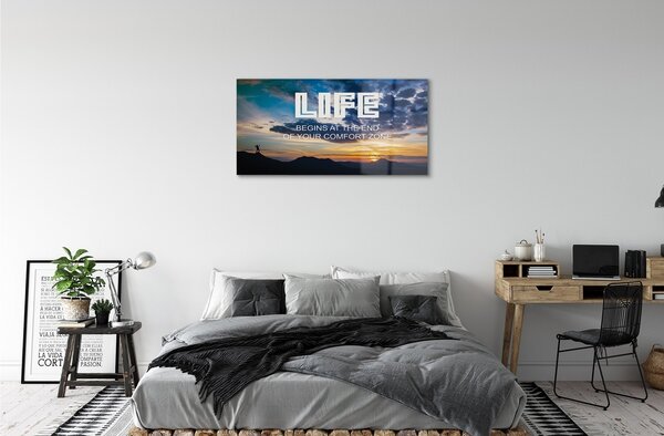 Obraz na skle West nápis neba 100x50 cm 2 Prívesky