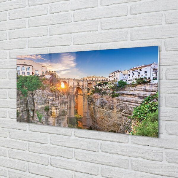 Sklenený obraz Španielsko Bridge sunset 100x50 cm 2 Prívesky