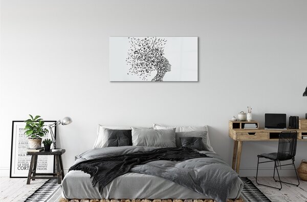 Obraz na skle poznámky hlavy 100x50 cm 2 Prívesky