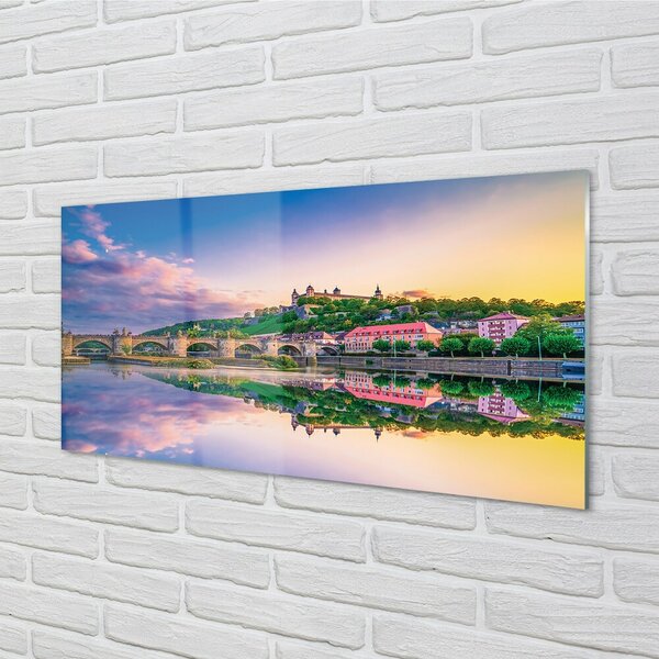 Sklenený obraz rieka Nemecko Sunset 100x50 cm 2 Prívesky