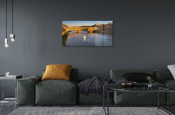 Sklenený obraz Taliansko Sunrise mosty 100x50 cm 2 Prívesky