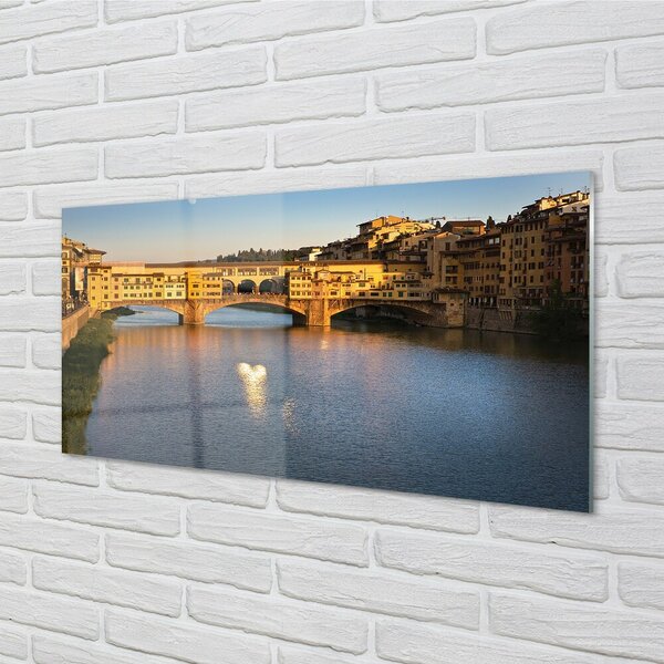 Sklenený obraz Taliansko Sunrise mosty 100x50 cm 2 Prívesky