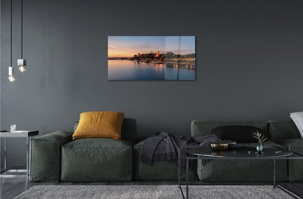 Sklenený obraz Krakow Sunset rieky lock 100x50 cm 2 Prívesky