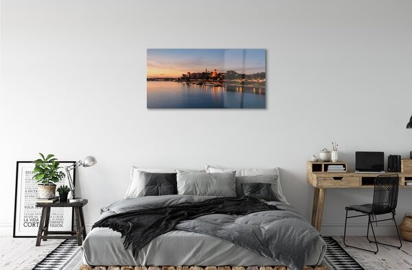 Sklenený obraz Krakow Sunset rieky lock 100x50 cm 2 Prívesky