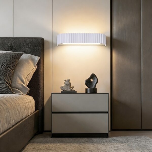 Brilagi - LED stmievateľné nástenné svietidlo FALCON MODERN LED/14W/230V 40 cm biele + diaľkový ovládač