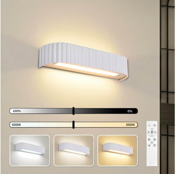 Brilagi - LED stmievateľné nástenné svietidlo FALCON MODERN LED/14W/230V 40 cm biele + diaľkový ovládač