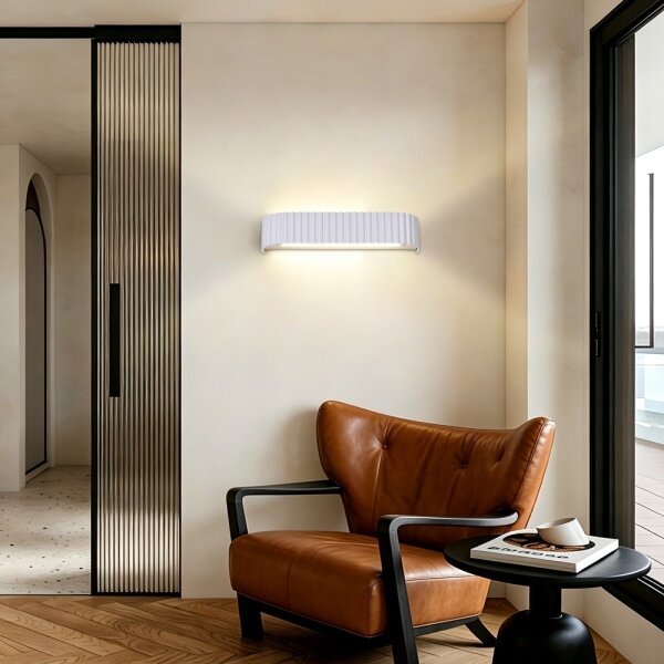 Brilagi - LED stmievateľné nástenné svietidlo FALCON MODERN LED/14W/230V 40 cm biele + diaľkový ovládač