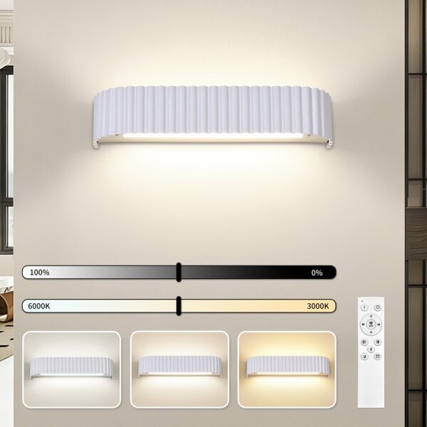 Brilagi - LED stmievateľné nástenné svietidlo FALCON MODERN LED/14W/230V 40 cm biele + diaľkový ovládač