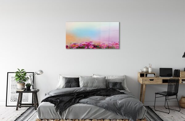 Obraz na skle kvety neba 100x50 cm 2 Prívesky