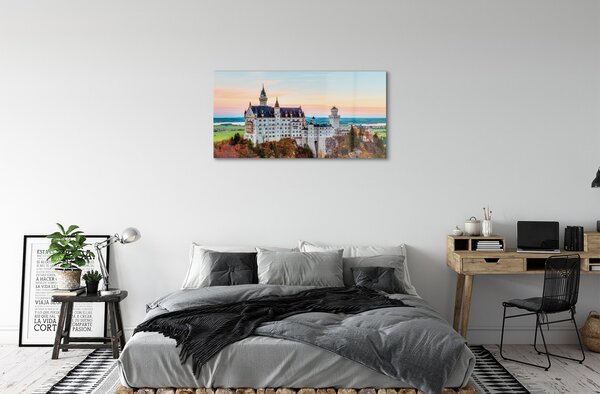 Sklenený obraz Nemecko Castle jeseň Munich 100x50 cm 2 Prívesky