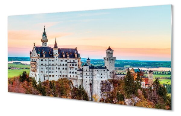 Sklenený obraz Nemecko Castle jeseň Munich 100x50 cm 2 Prívesky