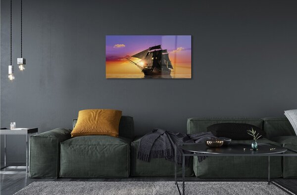 Obraz na skle Farebné neba ship sea 100x50 cm 2 Prívesky