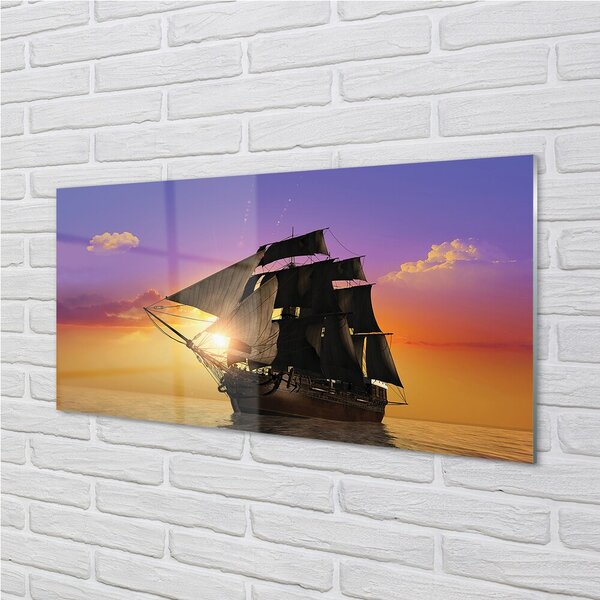 Obraz na skle Farebné neba ship sea 100x50 cm 2 Prívesky