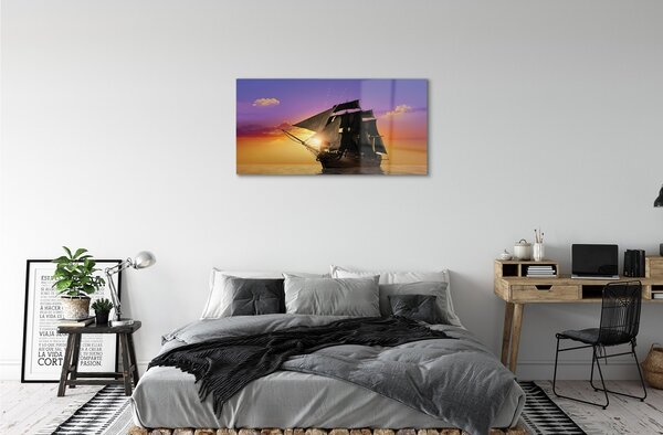 Obraz na skle Farebné neba ship sea 100x50 cm 2 Prívesky
