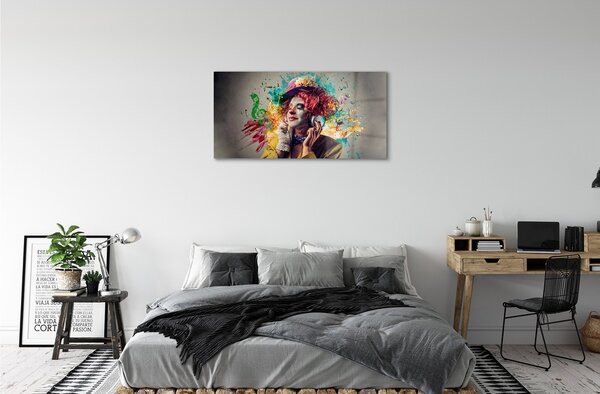 Obraz na skle Klaun farba poznámky 100x50 cm 2 Prívesky