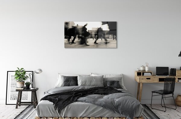 Obraz na skle city ​ľudí 100x50 cm 2 Prívesky