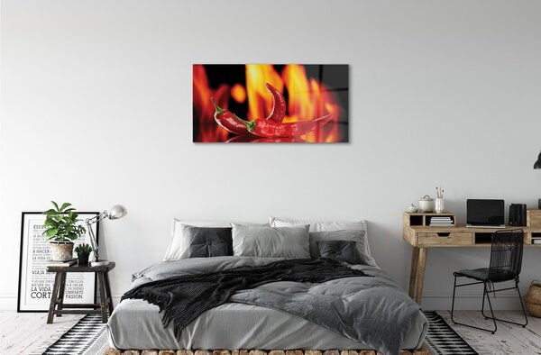 Obraz na skle pikantné papričky 100x50 cm 2 Prívesky