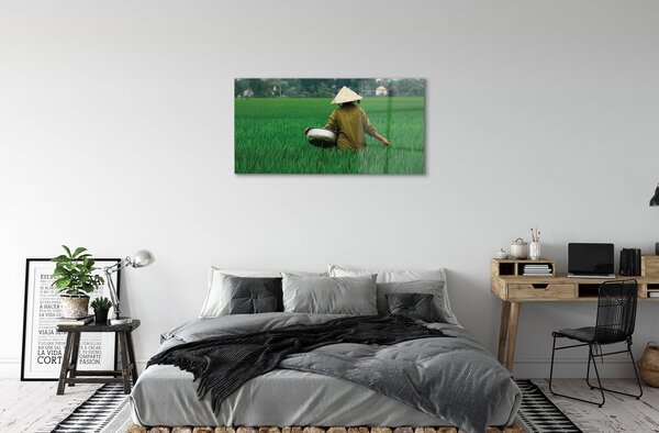 Obraz na skle človeče tráva 100x50 cm 2 Prívesky