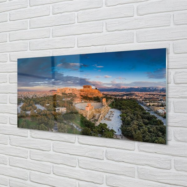 Sklenený obraz Grécko Panorama architektúru Athens 100x50 cm 2 Prívesky