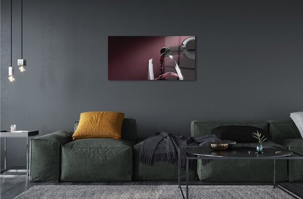 Obraz na skle Maroon biele víno 100x50 cm 2 Prívesky