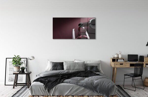 Obraz na skle Maroon biele víno 100x50 cm 2 Prívesky