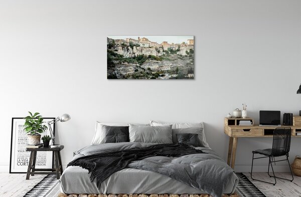 Sklenený obraz Španielsko Obec stromy 100x50 cm 2 Prívesky