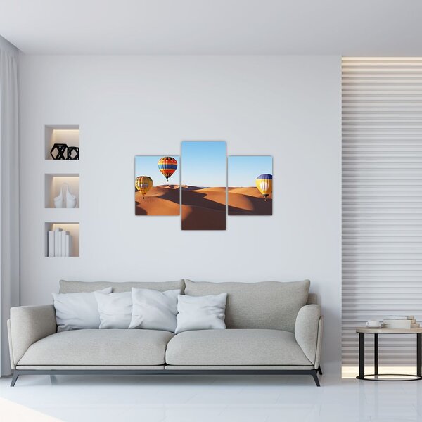 Obraz - lietajúce balóny v púšti (90x60 cm)