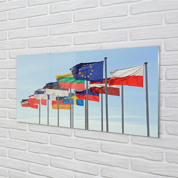Sklenený obraz veľa vlajok 100x50 cm 2 Prívesky