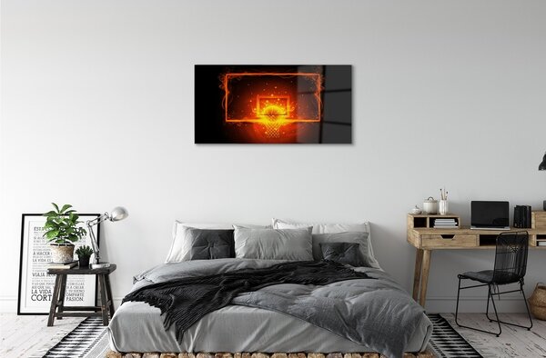 Obraz na skle horiace basketbal 100x50 cm 2 Prívesky