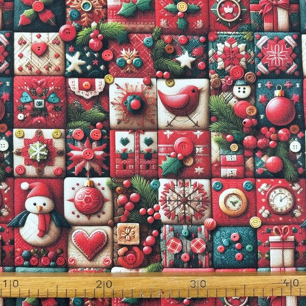 Metráž Elegance Digital - Vianočný patchwork