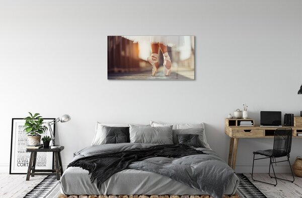 Sklenený obraz Biele baletné topánky ženské nohy 100x50 cm 2 Prívesky