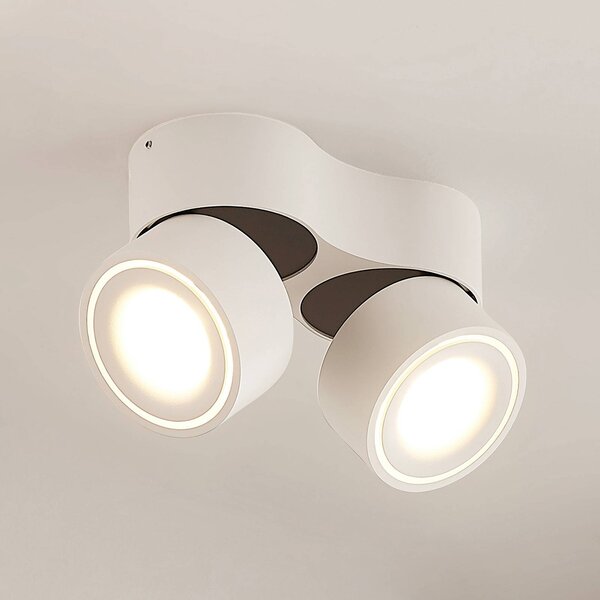 Arcchio LED stropné bodové svetlá Rotari, biely, 2-pl., 2270 lm, Biela / opálová, Chodba, Hliník, Moderný, Stropné svetlo